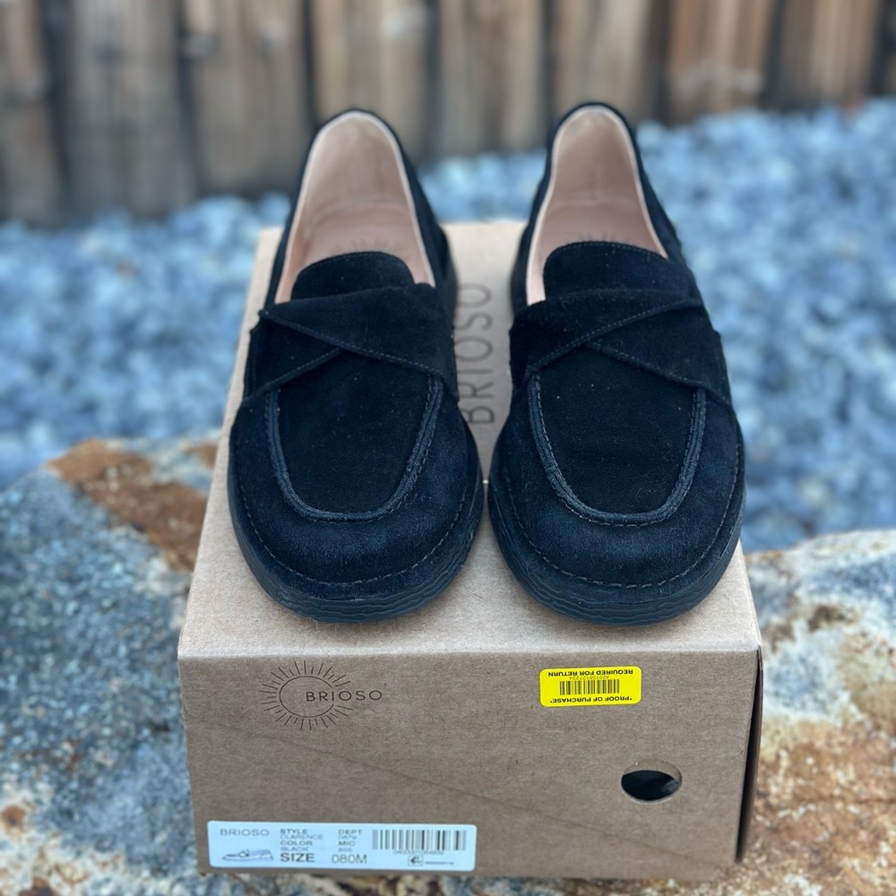 Women's Black Suede Loafers